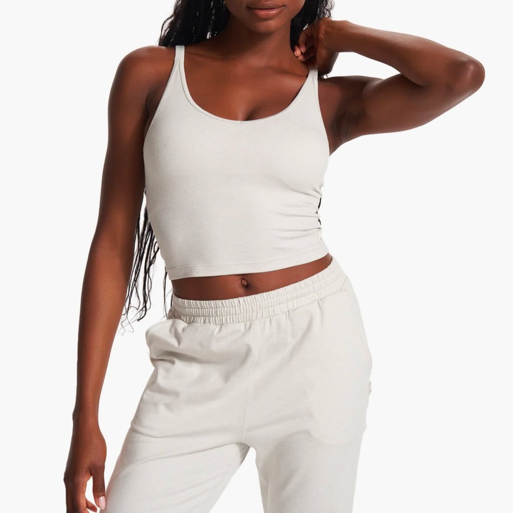 Vuori HALO PERFORMANCE CROP in Salt Heather Size L